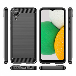 Husa pentru Samsung Galaxy A03 Core - Techsuit Carbon Silicone - Black - Img 2