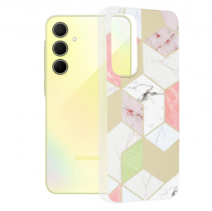 Husa pentru Samsung Galaxy A35 5G - Techsuit Marble Series - Purple Hex - Img 1