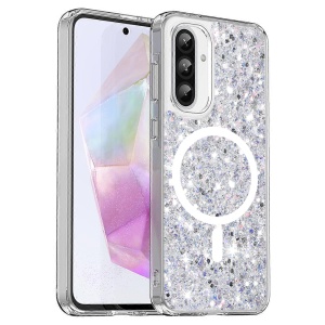 Husa pentru Samsung Galaxy A36 5G / A56 5G - Techsuit Sparkly Glitter MagSafe - White - Img 1