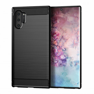 Husa pentru Samsung Galaxy Note 10 Plus 4G / Note 10 Plus 5G - Techsuit Carbon Silicone - Black - Img 3