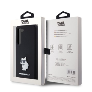 Husa pentru Samsung Galaxy S23 - Karl Lagerfeld Silicone (KLHCS23SSMHCNPK) - Choupette Metal Pin - Img 7