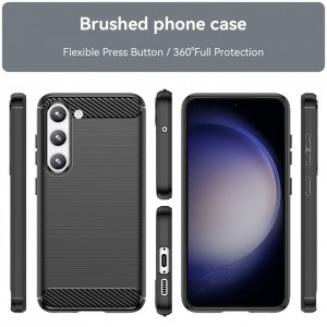 Husa pentru Samsung Galaxy S23 - Techsuit Carbon Silicone - Black - Img 2
