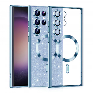 Husa pentru Samsung Galaxy S23 Ultra - Techsuit Luxury Glitter MagSafe - Light Blue - Img 1