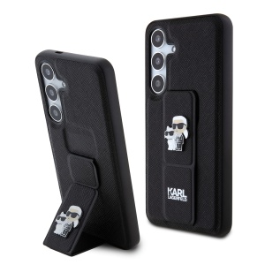 Husa pentru Samsung Galaxy S24 - Karl Lagerfeld Saffiano Gripstand (KLHCS24SGSAKCPK) - Karl&Choupette - Img 1