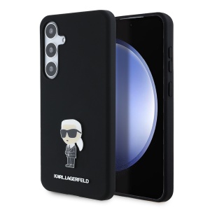 Husa pentru Samsung Galaxy S24 Plus - Karl Lagerfeld Silicone (KLHCS24MSMHKNPK) - Ikonik Metal Pin - Img 1