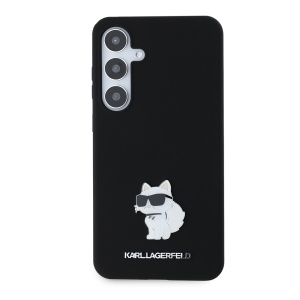 Husa pentru Samsung Galaxy S24 Plus - Karl Lagerfeld Silicone (KLHCS24MSMHCNPK) - Choupette Metal Pin - Img 2