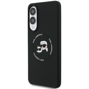 Husa pentru Samsung Galaxy S25 Edge - Karl Lagerfeld Silicone Double Heads MagSafe (KLHMS25ESKCHTCK) - Black - Img 5