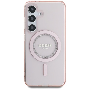 Husa pentru Samsung Galaxy S25 - Guess IML Rhinestones MagSafe (GUHMS25SPFTDTEP) - Pink - Img 2