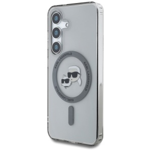 Husa pentru Samsung Galaxy S25 - Karl Lagerfeld IML MagSafe (KLHMS25SHLSKCK) - Metal Karl&Choupette Heads - Img 6