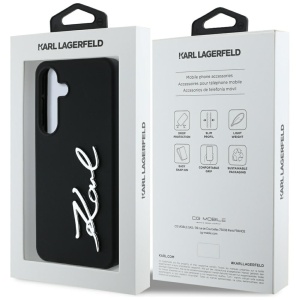 Husa pentru Samsung Galaxy S25 - Karl Lagerfeld Silicone Sign Metal Logo (KLHCS25SSCMSMVK) - Black - Img 7