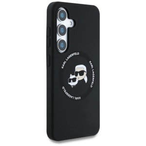 Husa pentru Samsung Galaxy S25 Plus - Karl Lagerfeld Silicone Double Heads (KLHMS25MSKCHTCK) - Black - Img 6