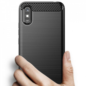 Husa pentru Xiaomi Redmi 9A / Redmi 9AT - Techsuit Carbon Silicone - Black - Img 3