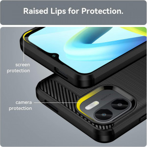 Husa pentru Xiaomi Redmi A1+ / A2+ - Techsuit Carbon Silicone - Black - Img 7