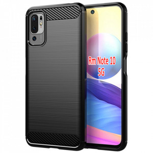 Husa pentru Xiaomi Redmi Note 10 5G / Poco M3 Pro 5G - Techsuit Carbon Silicone - Black - Img 1