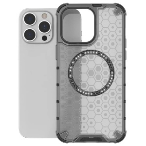 Husa transparenta pentru iPhone 14 Pro - Techsuit HoneyComb Shield MagSafe - Black - Img 2