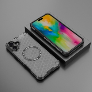 Husa transparenta pentru iPhone 16 - Techsuit HoneyComb Shield MagSafe - White - Img 6