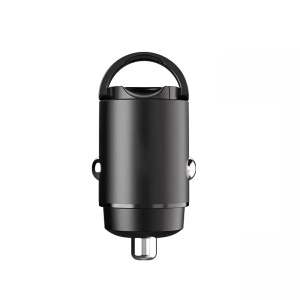 Incarcator Mini pentru Masina 2in1 Type-C 30W, 5V/3A, Aluminiu - Techsuit NanoVolt (C5) - Black - Img 2