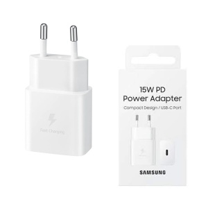 Incarcator Priza Type-C 15W, Fast Charging - Samsung (EP-T1510NWEGEU) - White (Blister Packing) - Img 1