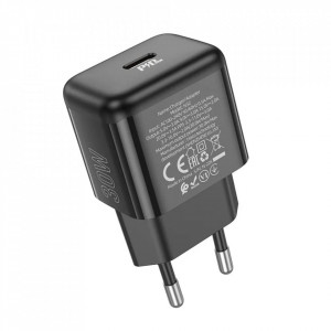 Incarcator Priza Type-C PD30W + cablu Lightning - Hoco Glory (N32) - Black - Img 6