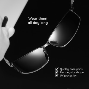 Ochelari de Soare pentru Barbati - Techsuit (559) - Black / Silver - Img 6