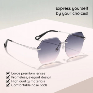 Ochelari de Soare pentru Femei - Techsuit (8195) - Silver / Gradient Gray - Img 5