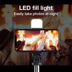 Selfie Stick cu Trepied si Telecomanda, 104cm - Techsuit (L02s) - Black - Img 4