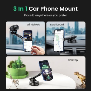 Suport de Telefon pentru Bord si Parbriz cu Ventuza, 360Â°, 4.7" - 7" - Ugreen LP200 (60990B) - Black - Img 8