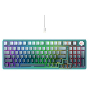 Tastatura cu Lumini RGB 1.8m, 350mA pentru Gaming - Havit (KB899L) - White / Green - Img 1