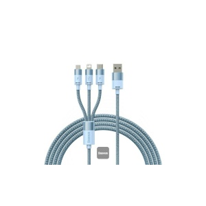 Cablu Baseus StarSpeed 1-in-3 Fast Charge USB M+L+C 3.5A 1.2m albastru