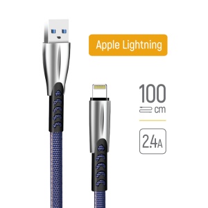 Cablu Date, USB la Lightning, 2.4A, 1m - ColorWay (CW-CBUL010-BL) - Blue - Img 4