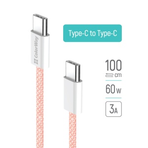 Cablu Type-C, 60W, 1m - ColorWay (CW-CBPDCC061-P) - Pink - Img 2