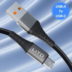 Cablu USB la Type-C, 2.4A, 2m - Lito (LD22T) - Black - Img 4