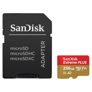 Card de Memorie, 256GB, MicroSDXC - SanDisk Extreme Plus (SDSQXBD-256G-GN6MA) - Grey - Img 1