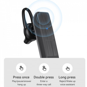 Casca Bluetooth 5.0 cu Microfon, Noise-Cancelling - Usams (BHUBT201) - Black - Img 5