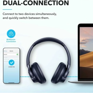Casti Bluetooth on-ear Hybrid Active Noise Cancelling - Anker (A3004G31) - Blue - Img 3