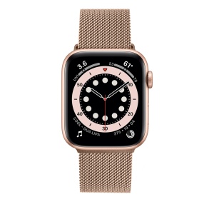 Curea pentru Apple Watch 1/2/3/4/5/6/7/8/9/10/SE/SE 2 (38/40/41/42mm) - Fixed Mesh Strap - Rose Gold - Img 4