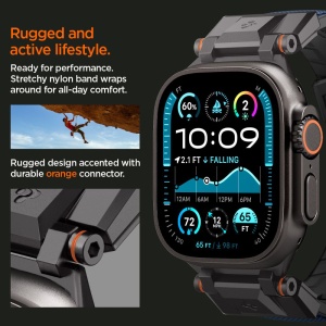 Curea pentru Apple Watch 1/2/3/4/5/6/7/8/9/10/SE/SE 2/Ultra/Ultra 2 (42/44/45/46/49mm) - Spigen DuraPro Armor - Navy Blue - Img 11