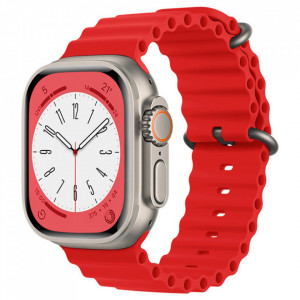 Curea pentru Apple Watch 1/2/3/4/5/6/7/8/9/10/SE/SE 2/Ultra/Ultra 2 (42/44/45/46/49mm) - Techsuit Watchband (W038) - Red