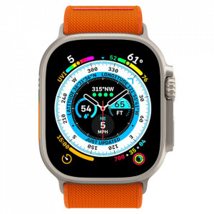 Curea pentru Apple Watch 1/2/3/4/5/6/7/8/9/10/SE/SE 2/Ultra/Ultra 2 (42/44/45/46/49mm) - Spigen Fit Lite Ultra - Orange - Img 4