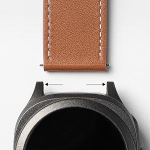 Curea pentru Fossil Hybrid 24mm / Mobvoi TicWatch Pro 5 / Suunto 9 / Suunto 9 Baro / Suunto D5 - Ringke Leather One Basic Bold - Black - Img 6