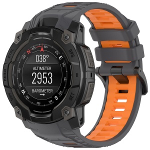 Curea pentru Garmin Instinct 3 45mm / Instinct 3 45 Solar - Techsuit Watchband 22mm (W077) - Gray/Orange