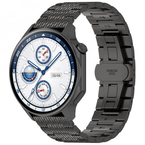 Curea pentru Samsung Galaxy Watch 4/5/Active 2, Huawei Watch GT 3 (42mm)/GT 3 Pro (43mm) - Techsuit Watchband (W052) - Black - Img 2