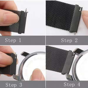 Curea pentru Samsung Galaxy Watch 4/5/Active 2, Huawei Watch GT 3 (42mm)/GT 3 Pro (43mm) - Techsuit Watchband 20mm (W009) - Silver - Img 7