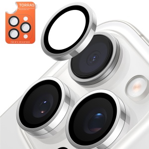 Folie Camera pentru iPhone 16 Pro Max - Torras Lensguard Camera Protector - Titanium Grey - Img 1