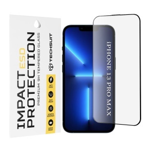 Folie pentru iPhone 13 Pro Max - Techsuit ESD Glass - Black