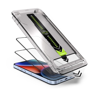 Folie pentru iPhone 14 Pro Max (set 2) - Techsuit TitanGlass FullCover - Black - Img 3