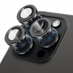 Folie pentru iPhone 15 Pro / iPhone 15 Pro Max - Lito S+ Camera Glass Protector - Black Titanium - Img 1