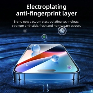 Folie pentru iPhone 16 Pro - Blueo 3D Full Display Curved Edge AR Glass with Applicator Pro - Black - Img 5