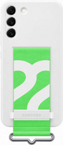 Galaxy S22 Plus; Silicone Cover with Strap; White