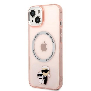 Husa iPhone 14 - Karl Lagerfeld Hardcase MagSafe (KLHMP14SHNKCIP) - Pink Iconic Karl&Choupette - Img 5